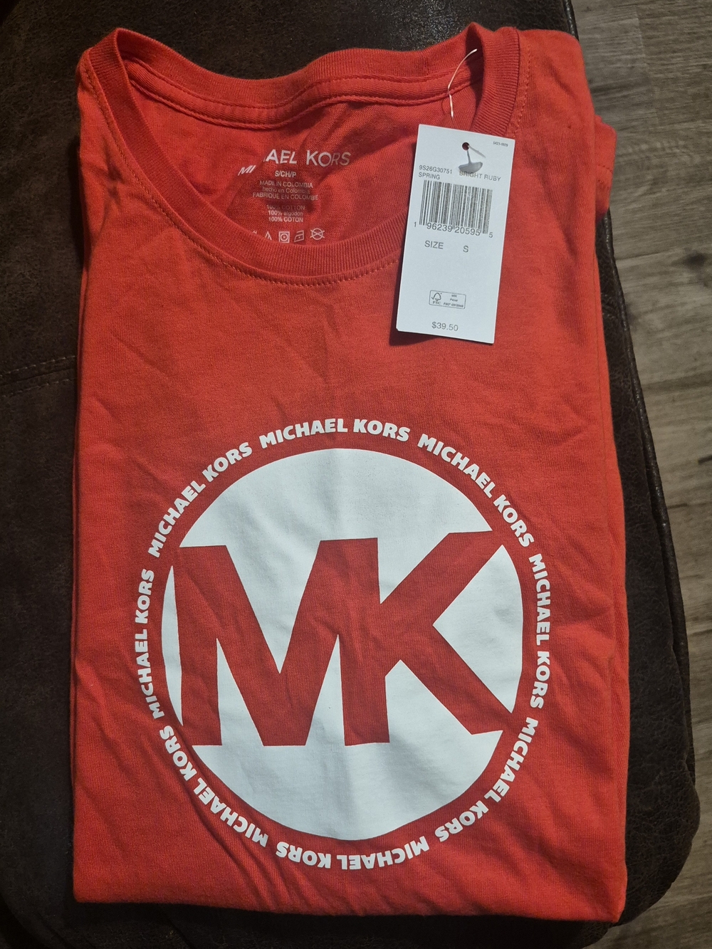 Michael Kors Red T-Shirt with White MK Logo